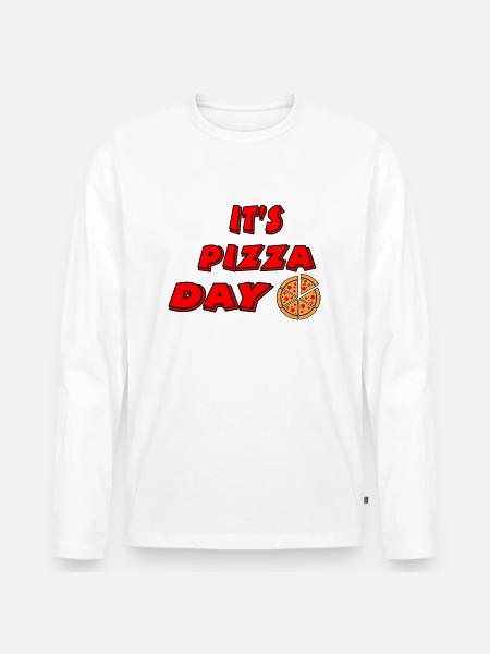 Pizza - T-shirt manches longues Premium bio Homme - blanc