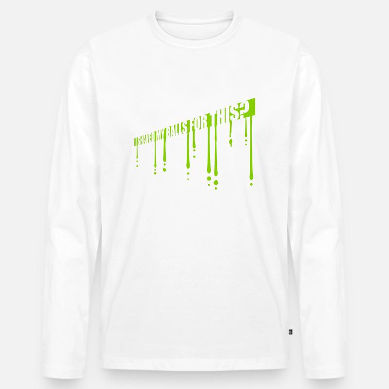 I shaved my balls - Männer Premium Bio Langarmshirt - Weiß