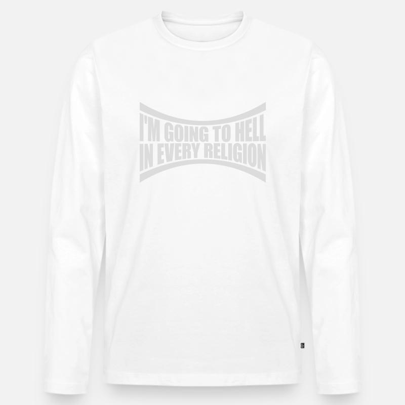 im going to hell - Männer Premium Bio Langarmshirt - Weiß