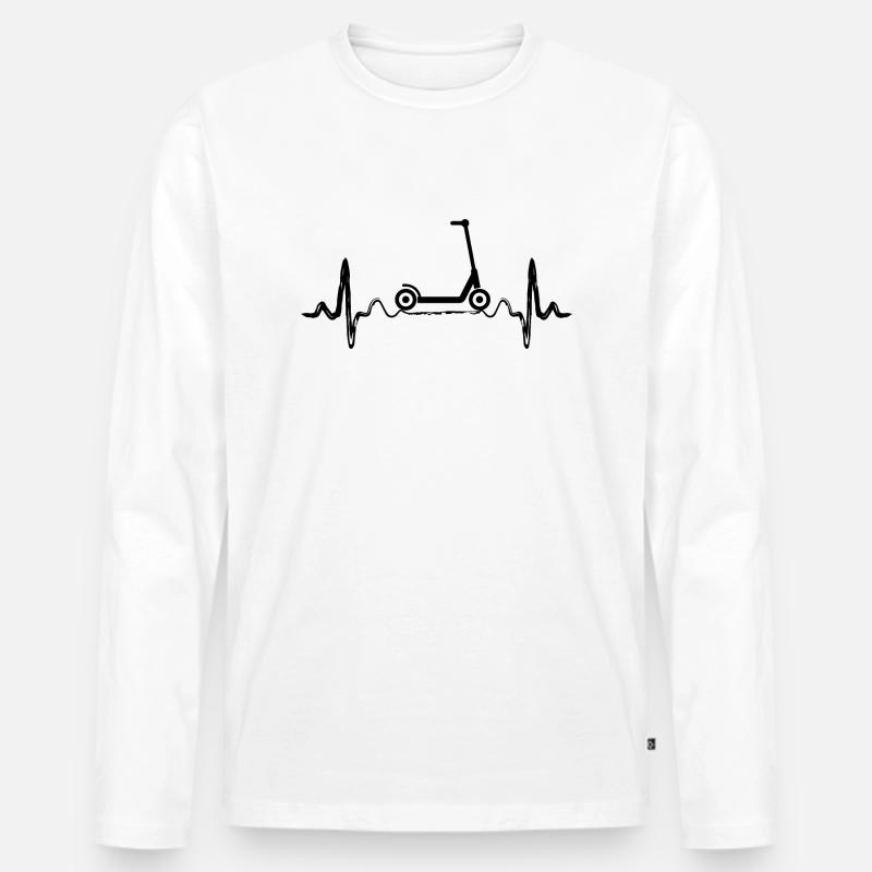 E-Scooter E-Roller Scooter - Männer Premium Bio Langarmshirt - Weiß