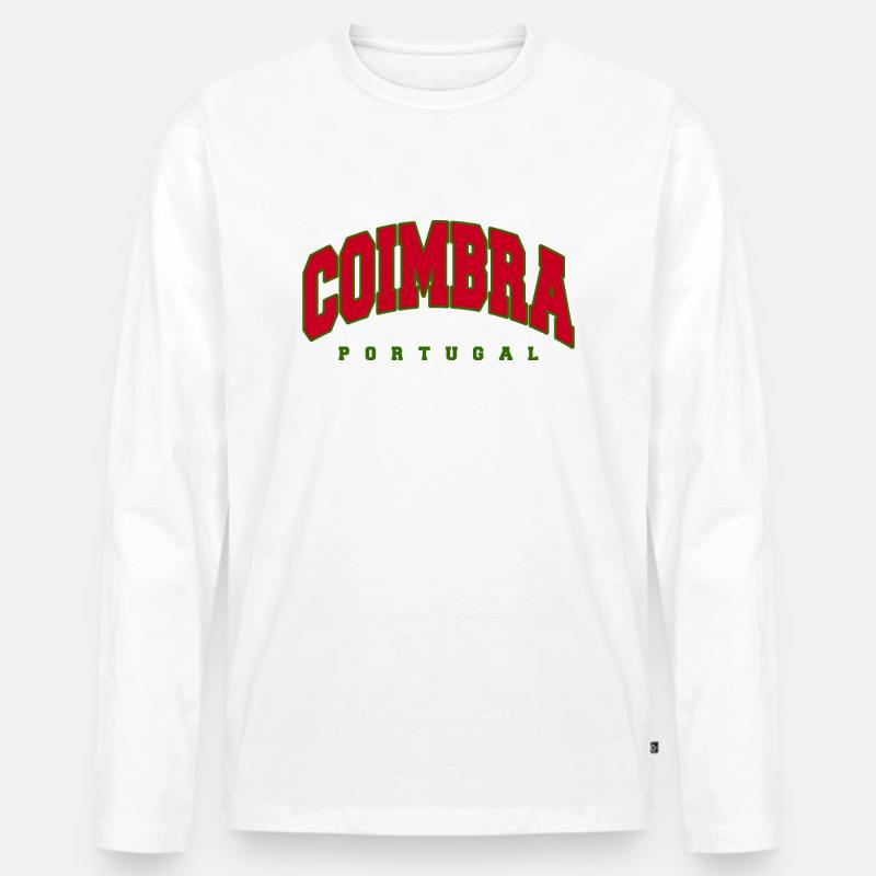 Coimbra - Männer Premium Bio Langarmshirt - Weiß