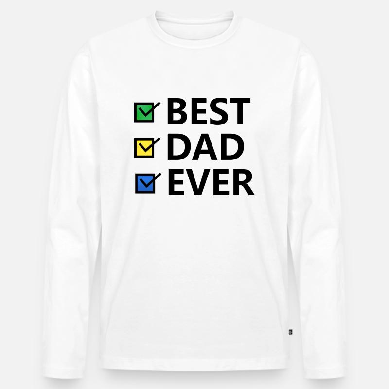 Bester Papa aller Zeiten - Männer Premium Bio Langarmshirt - Weiß