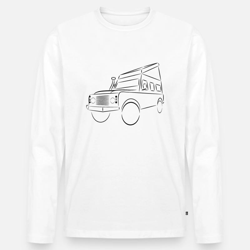 Defender mit Hubdach - Männer Premium Bio Langarmshirt - Weiß