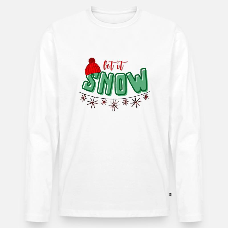 Let it snow bunt - Männer Premium Bio Langarmshirt - Weiß