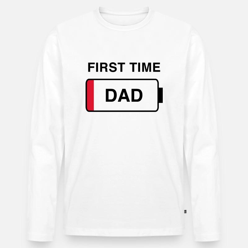 Zum ersten Mal Vater - Männer Premium Bio Langarmshirt - Weiß