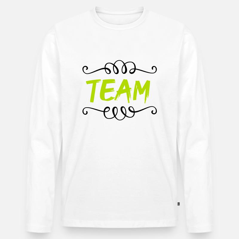 team - Männer Premium Bio Langarmshirt - Weiß