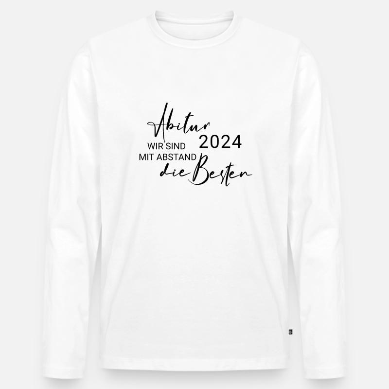 Abitur 2024 - Männer Premium Bio Langarmshirt - Weiß