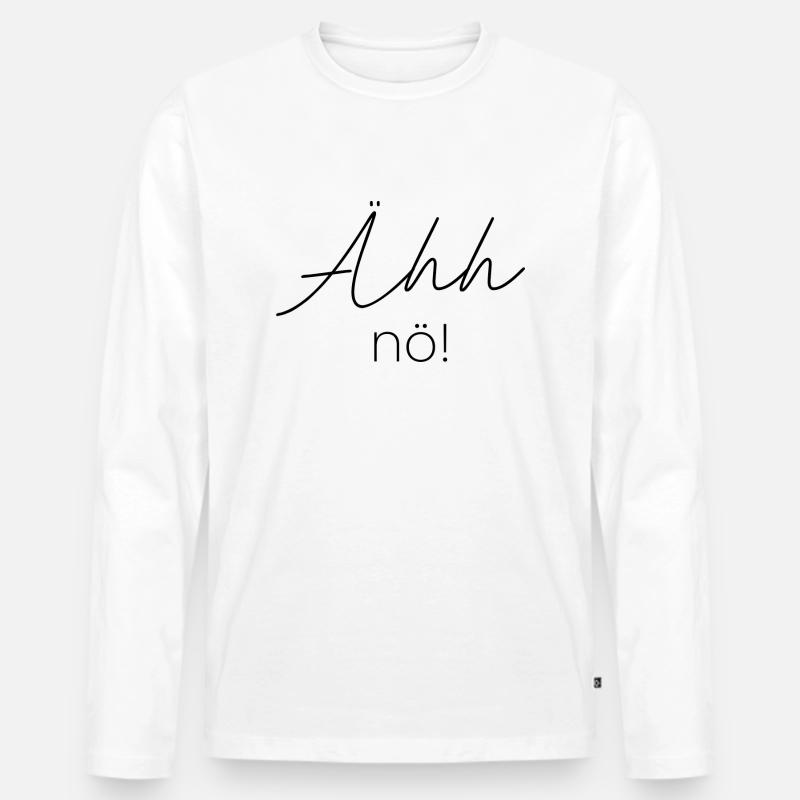 äh nö - Männer Premium Bio Langarmshirt - Weiß