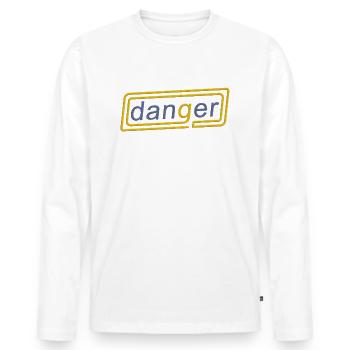 Blue and Yellow Danger - Männer Premium Bio Langarmshirt - Weiß - Vorne - Nico (187cm)