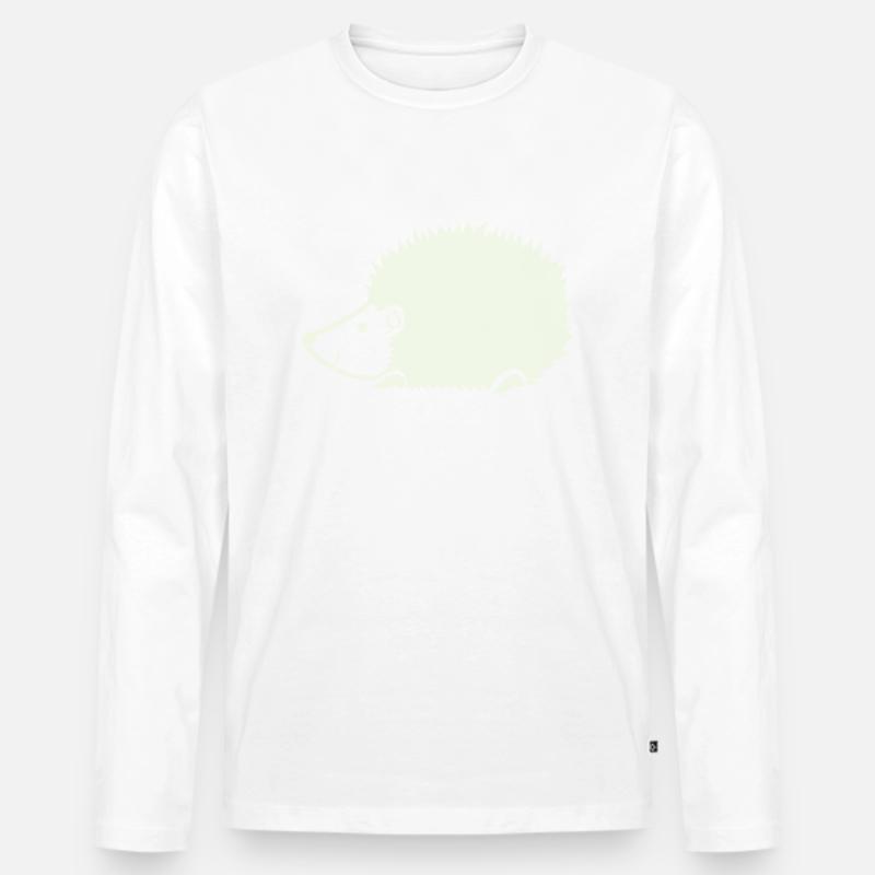 igel - Männer Premium Bio Langarmshirt - Weiß