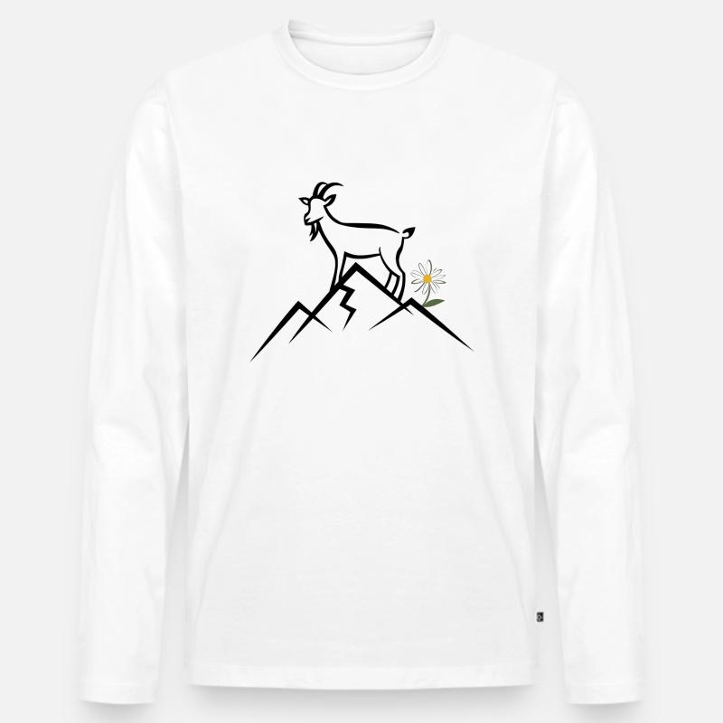 Berg, Alpen - Männer Premium Bio Langarmshirt - Weiß