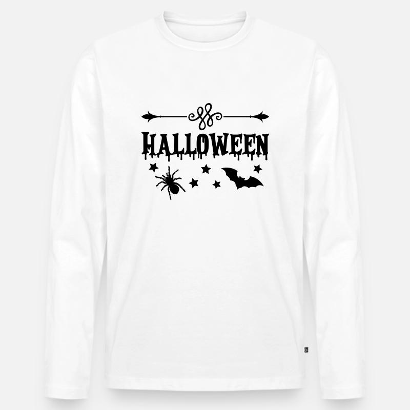 halloween - Männer Premium Bio Langarmshirt - Weiß