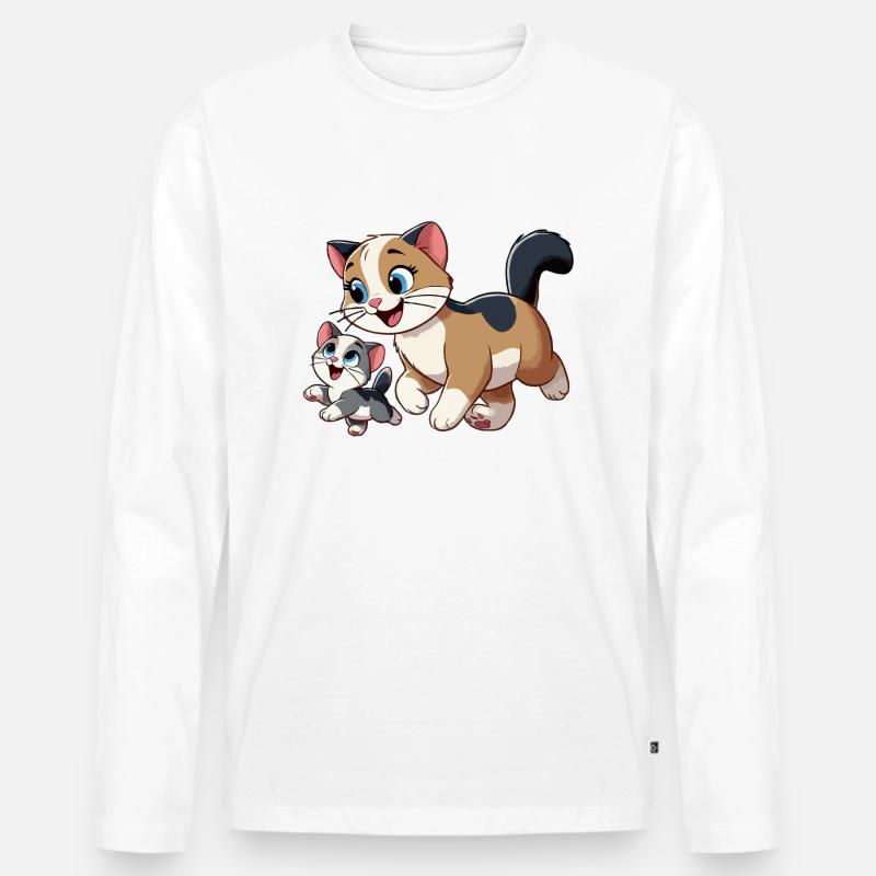 Englisch Kurzhaar Mutter und Kind - Männer Premium Bio Langarmshirt - Weiß