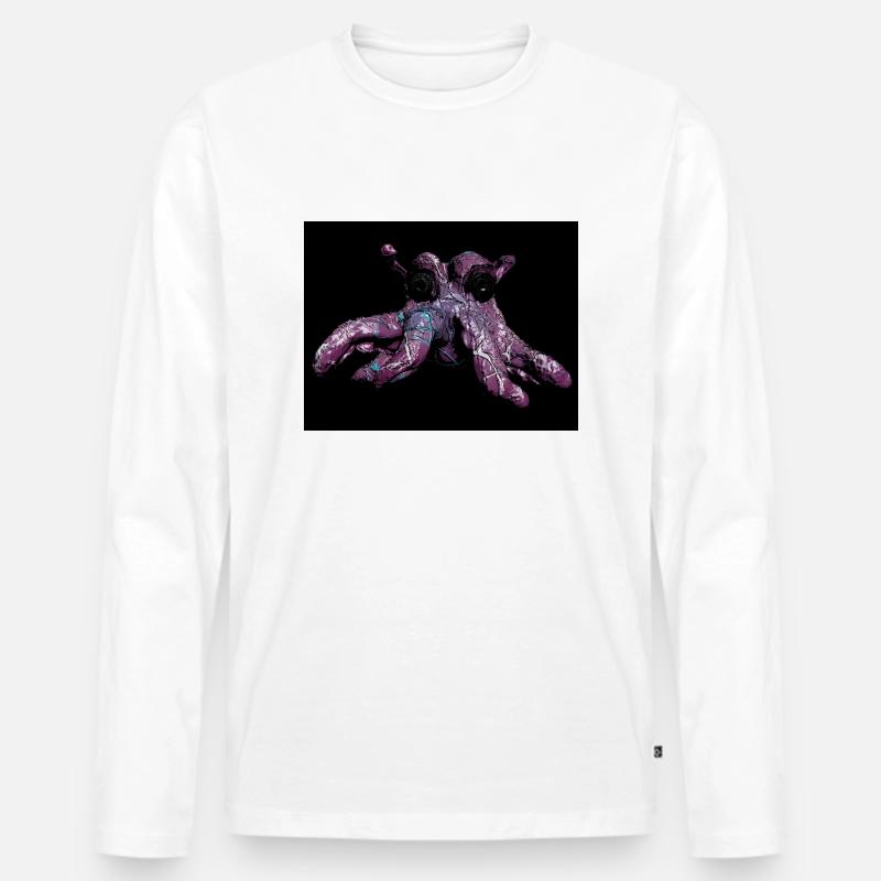 Krake oktopuss - Männer Premium Bio Langarmshirt - Weiß