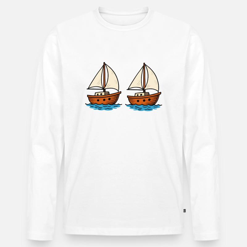 segelboote - Männer Premium Bio Langarmshirt - Weiß