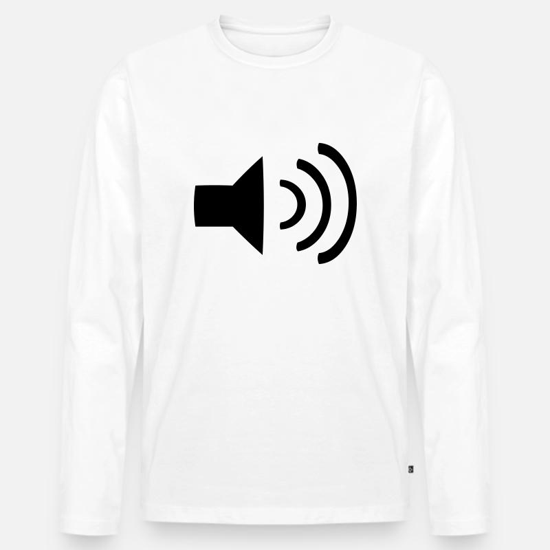 Music Volume - Männer Premium Bio Langarmshirt - Weiß