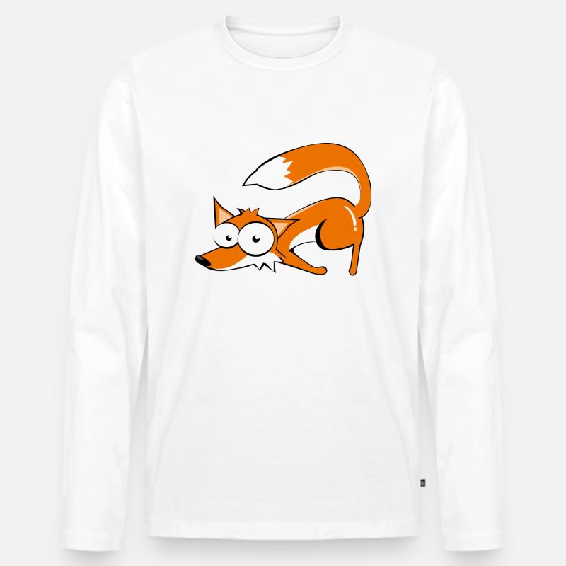 Fuchs - Männer Premium Bio Langarmshirt - Weiß