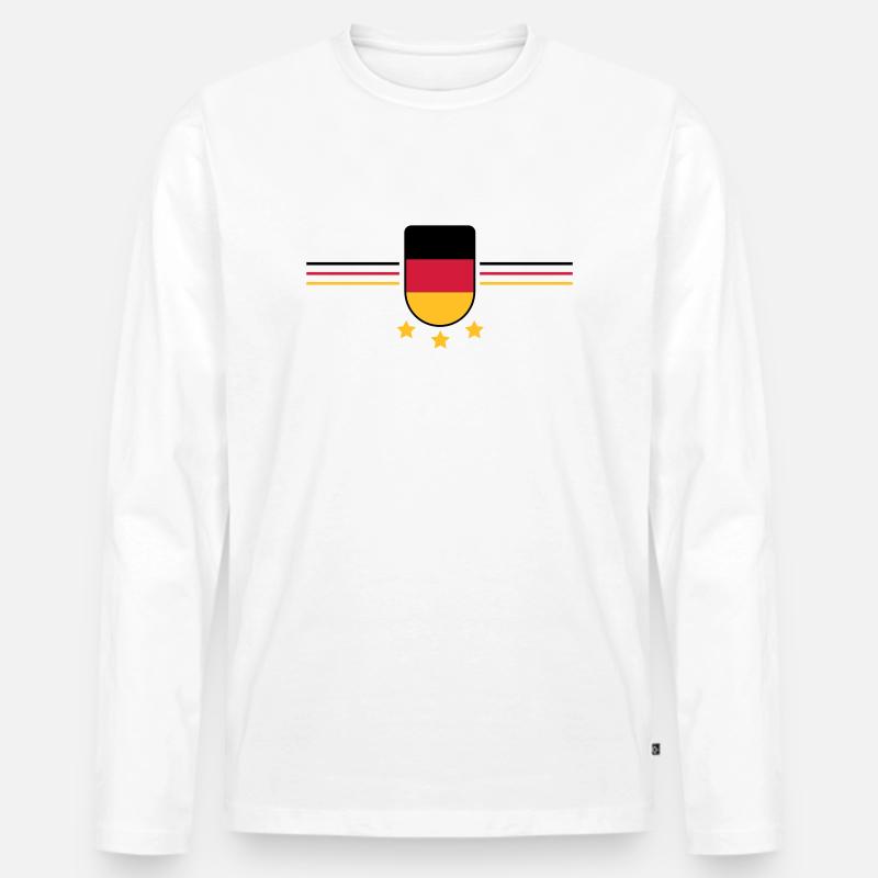 deutschland 3 sterne - Männer Premium Bio Langarmshirt - Weiß
