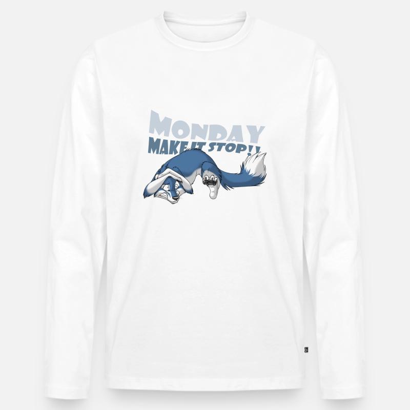 Monday - Make it Stop - Männer Premium Bio Langarmshirt - Weiß