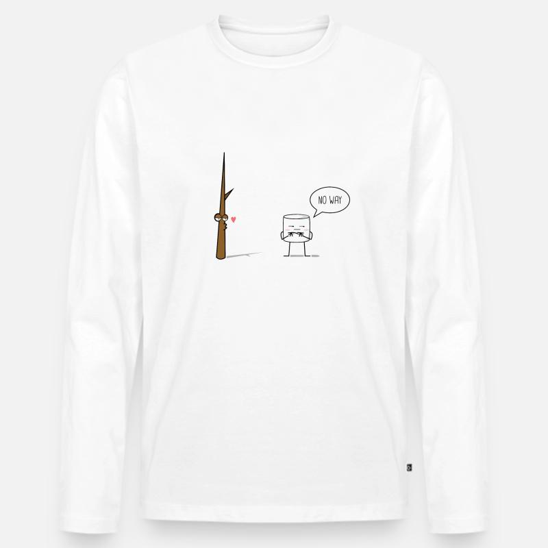 Marshmallow - Männer Premium Bio Langarmshirt - Weiß