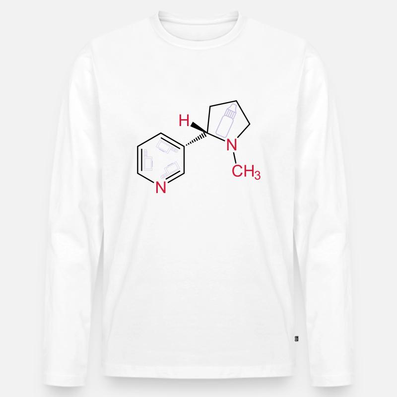 Vaping Nikotin-Nicotine - Männer Premium Bio Langarmshirt - Weiß