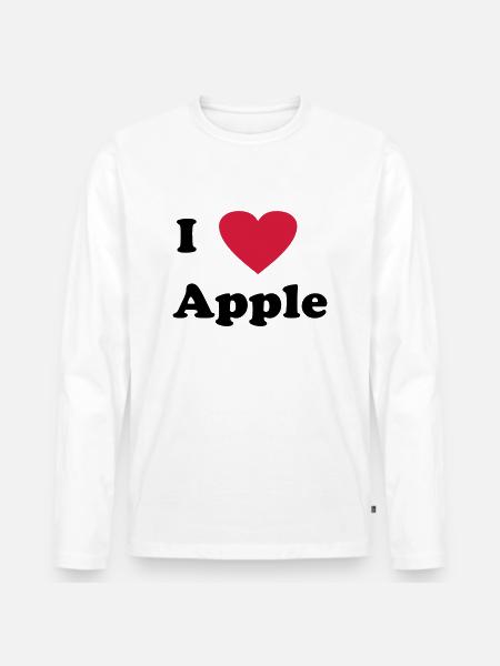 J’adore Apple - T-shirt manches longues Premium bio Homme - blanc