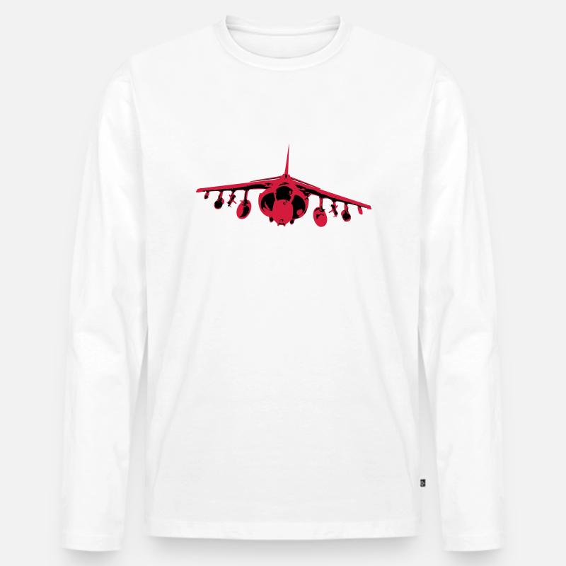 Harrier Vorder - Männer Premium Bio Langarmshirt - Weiß