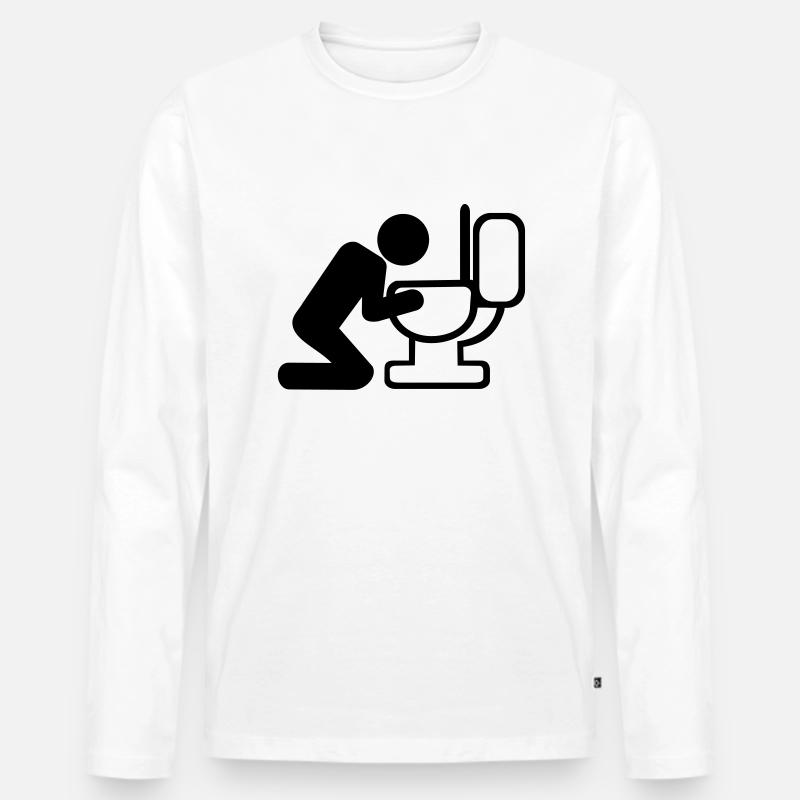 Kotzen - Männer Premium Bio Langarmshirt - Weiß