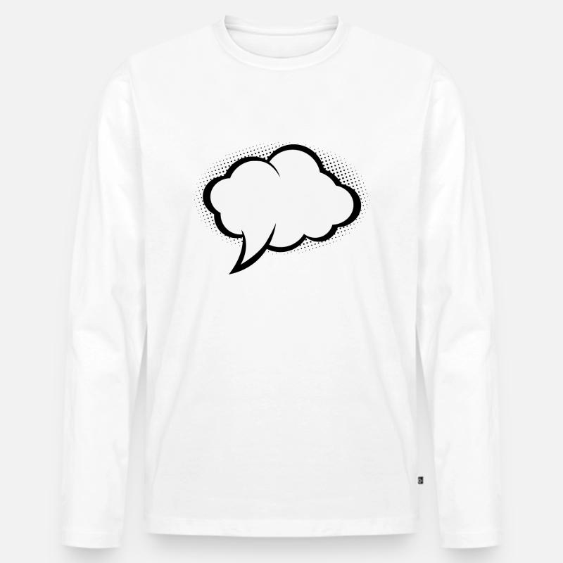 Comic Sprechblase - Männer Premium Bio Langarmshirt - Weiß