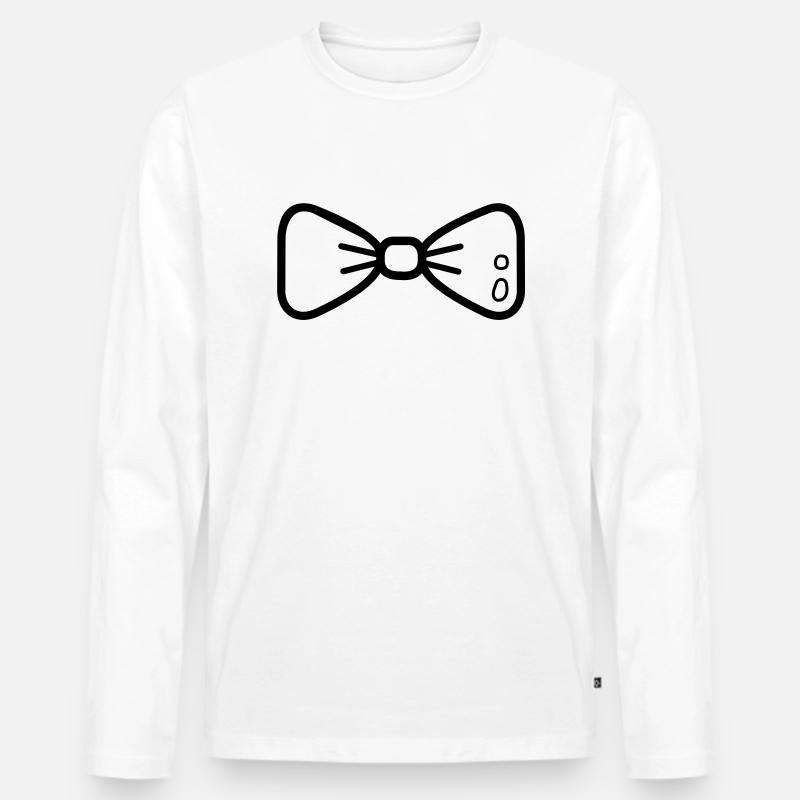 bow tie - Männer Premium Bio Langarmshirt - Weiß