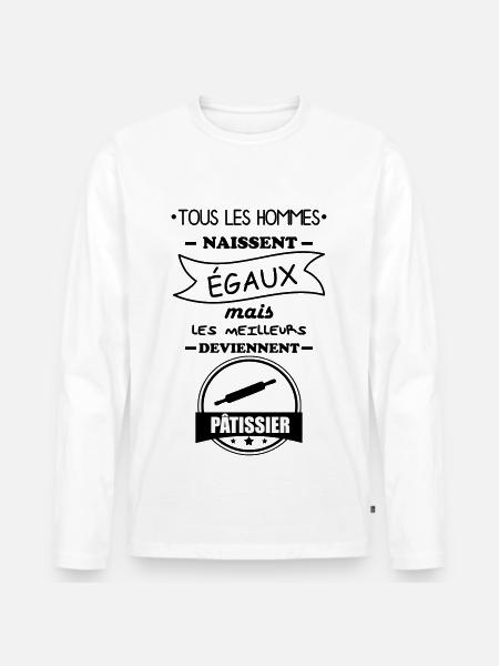Gebäckmann, Gebäckgeschenk, Gebäck - Männer Premium Bio Langarmshirt - Weiß