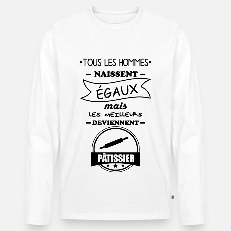 Gebäckmann, Gebäckgeschenk, Gebäck - Männer Premium Bio Langarmshirt - Weiß
