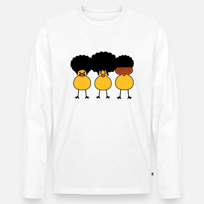 Funky Chicks - Männer Premium Bio Langarmshirt - Weiß