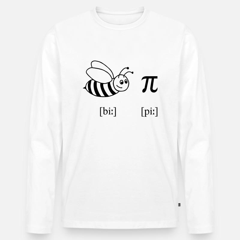 Bee Pi - Männer Premium Bio Langarmshirt - Weiß