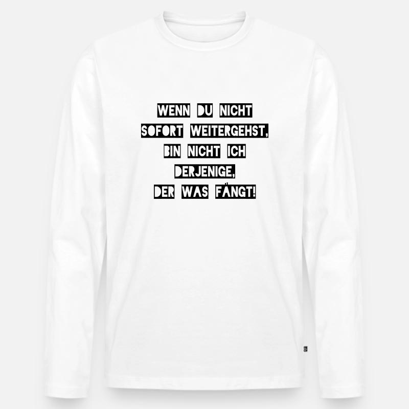 Angelspruch - Männer Premium Bio Langarmshirt - Weiß