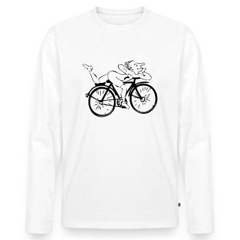 Albert Hofmann - T-shirt manches longues Premium bio Homme - blanc - Devant - Nico (187cm)