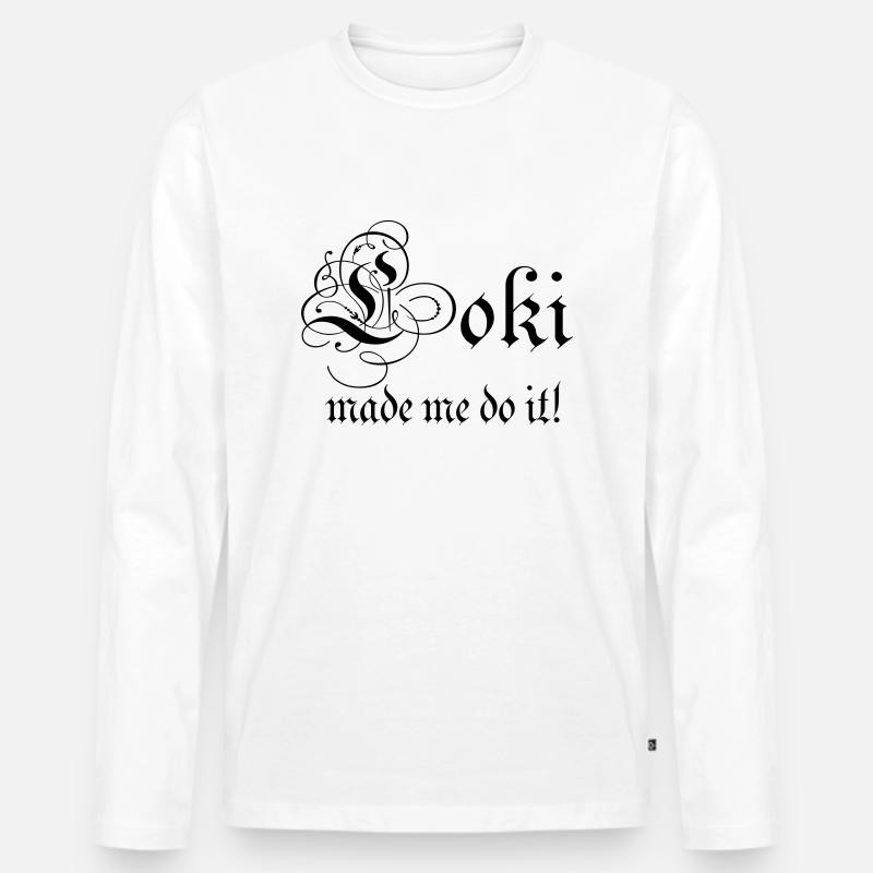Wikinger Loki - Männer Premium Bio Langarmshirt - Weiß