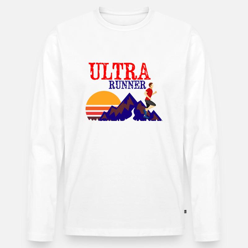 Ultramarathon - Männer Premium Bio Langarmshirt - Weiß