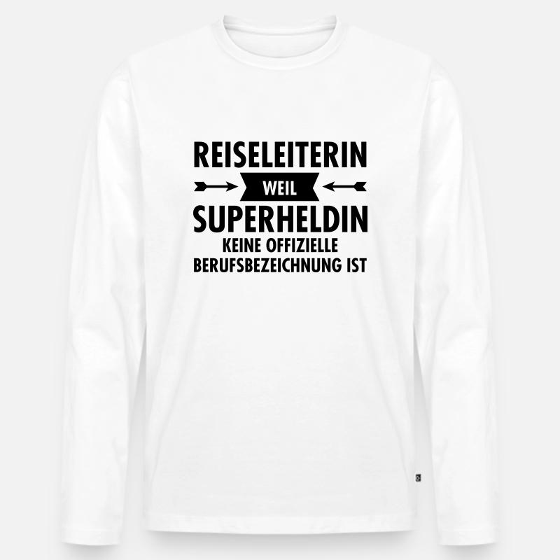 Reiseleiterin - Superheldin - Männer Premium Bio Langarmshirt - Weiß