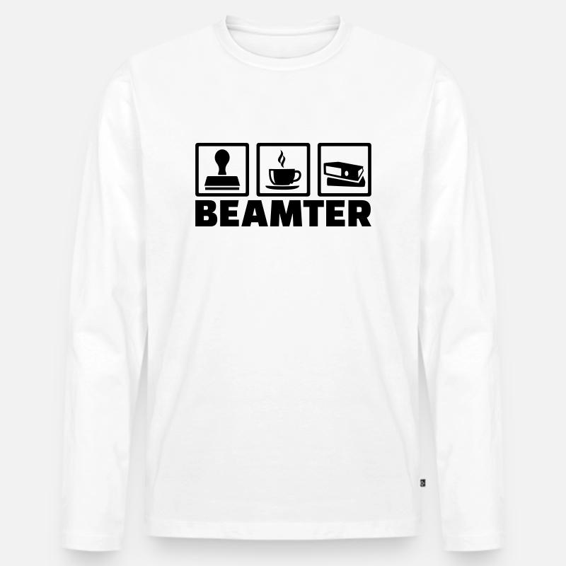 Beamter - Männer Premium Bio Langarmshirt - Weiß