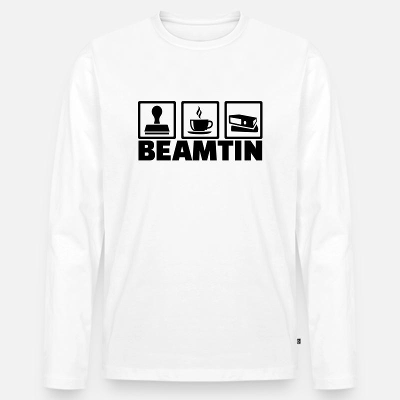 Beamtin - Männer Premium Bio Langarmshirt - Weiß