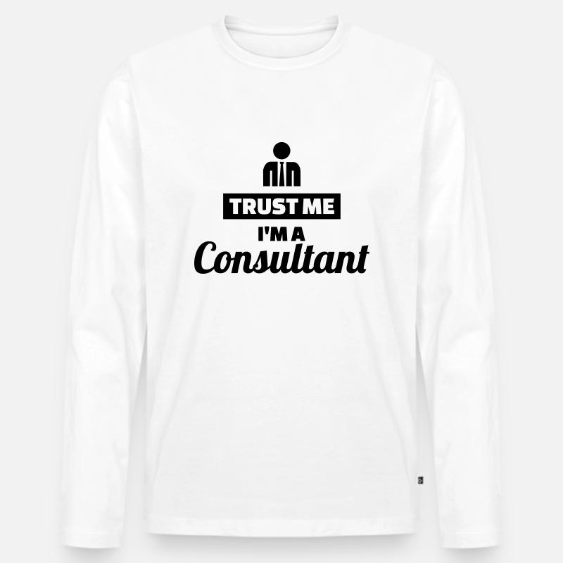 Berater - Männer Premium Bio Langarmshirt - Weiß