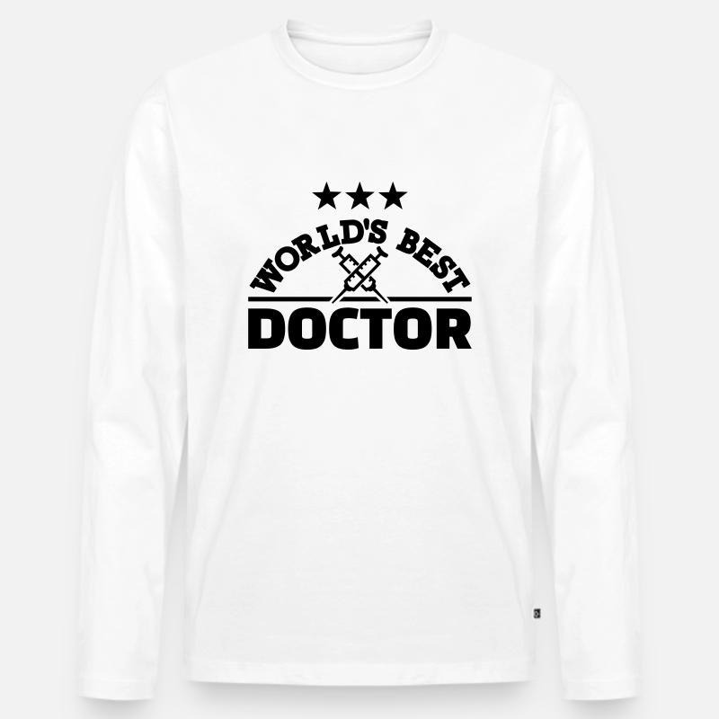Arzt - Männer Premium Bio Langarmshirt - Weiß