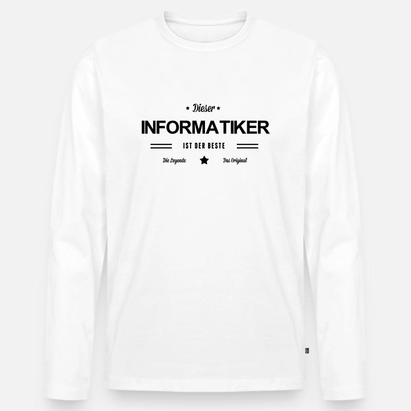 Bester Informatiker - Männer Premium Bio Langarmshirt - Weiß