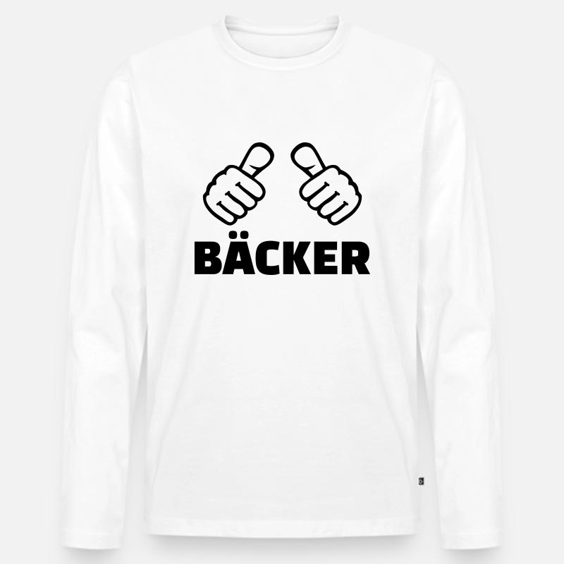Bäcker - Männer Premium Bio Langarmshirt - Weiß