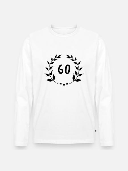 Meilenstein 60 - Männer Premium Bio Langarmshirt - Weiß