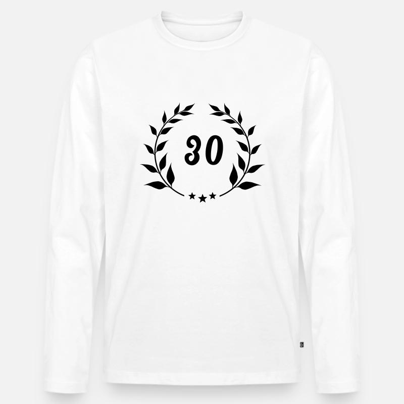Meilenstein 30 - Männer Premium Bio Langarmshirt - Weiß