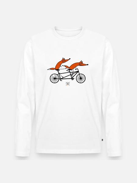 Clever tandem driver - Men's Premium Organic Long Sleeve Shirt - white