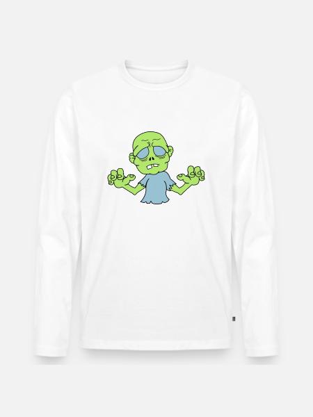 (zombie_2) - Männer Premium Bio Langarmshirt - Weiß