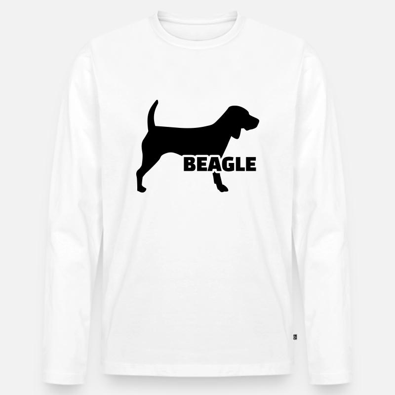Beagle - Männer Premium Bio Langarmshirt - Weiß